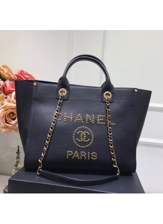 CHANEL SHOPPING BAG GRAINED CALFSKIN BLACK